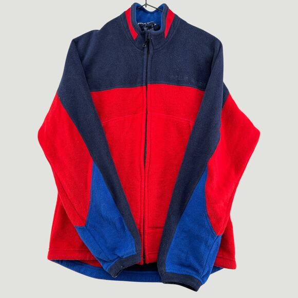 Polo Sport Ralph Lauren Fleece Jacket Red Blue Full Zip Men’s Large - Picture 2 of 7